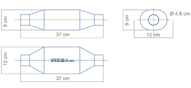 Dimensiones de catalizador universal metálico pequeña cilindrada